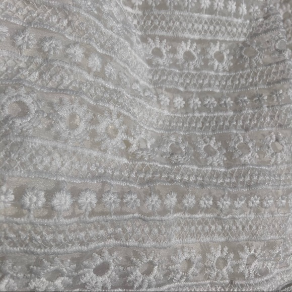 White Floral Lace Bubble Skirt Skort - Picture 3 of 8